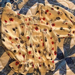 Sheer flower print top